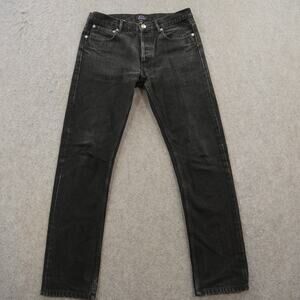 APC Jeans Womens 29 Black Petit Standard Slim Straight Denim Button Fly